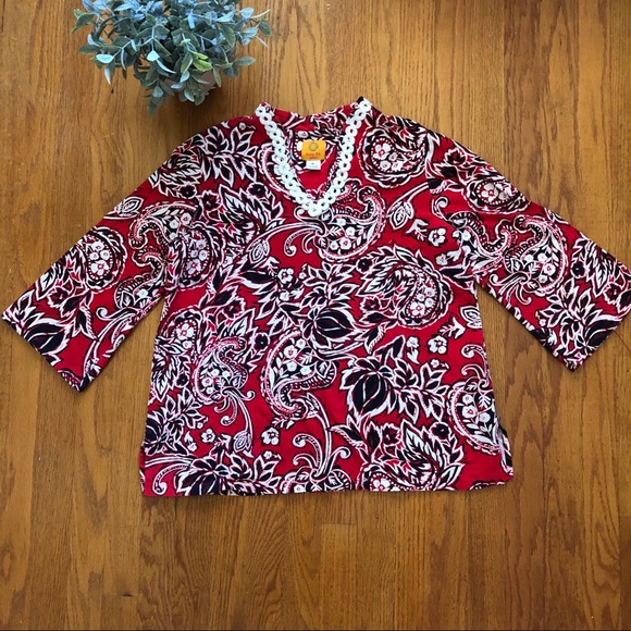 Ruby Rd. Tops - Ruby Red Knit Top PL